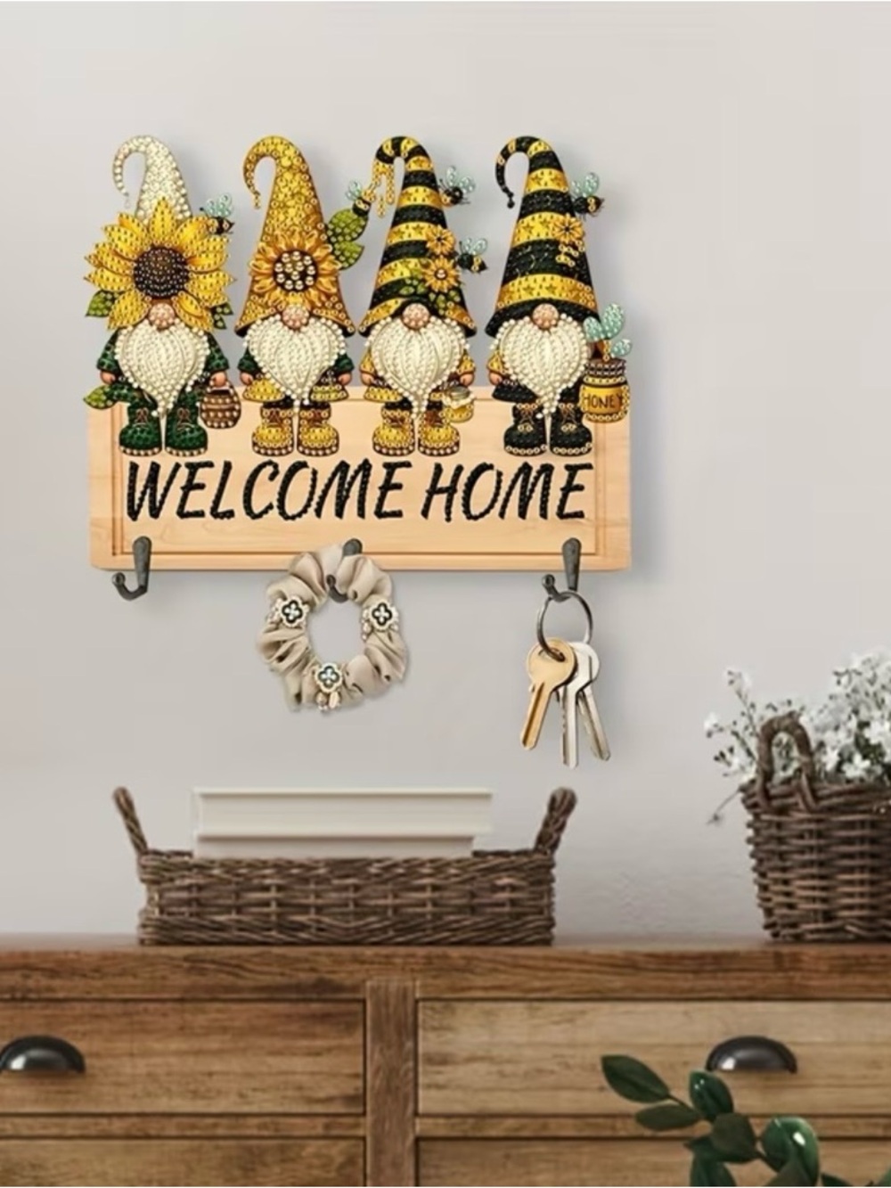 Handcrafted Rhinestone Welcome Home Wall Hook (sealed) - Picture 2 of 7